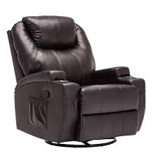 Mecor Massage Recliner Chair Bonded Leather Ergonomic Heated Lounge Sofa Swivel With Control And Cup H Recliner Chair Leather Sofa Chair Swivel Recliner Chairs