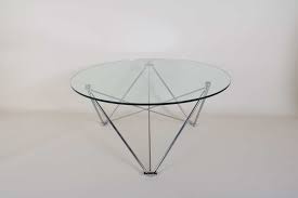 Pace collection round glass and chrome modern coffee table. Coffee Table Glass Top Chrome Metal Legs Round Fu00040 Home Staging Furniture Rental Home Staging Rent Furniture Home Staging