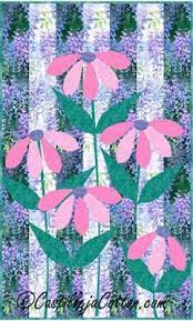 Ribbon Cone Flowers Quilt Pattern Cjc 416311 Quilted Wall Hangings Quilt Patterns Quilts