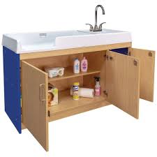 side sink maple/royal blue cleaning