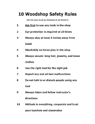 Don´t rush your projects 6. Workshop Safety Rules And Regulation