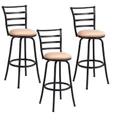 Costway Set Of 3 Swivel Bar Stools Steel Frame Counter Height Modern Barstool Pub Chairs Swivel Bar Stools Modern Bar Stools Pub Chairs