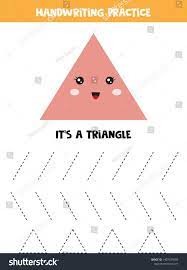Triangle Worksheet For Kindergarten Cute Kawaii Triangle Geometry Toddlers Educati In 2020 Kindergarten Worksheets Triangle Worksheet Kindergarten Worksheets Printable