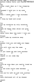 Chords ukulele cavaco keyboard tab bass drums. You Are My Sunshine Chords Dietamed Info In 2021 You Are My Sunshine My Sunshine Lyrics And Chords