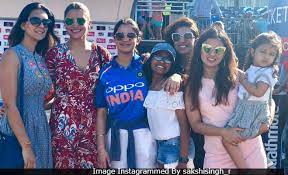 Dhoni have a beautiful daughter together while anushka and virat got married about a year ago. In Pics Anushka Sharma Sakshi Dhoni And Ziva Cheer For Team India