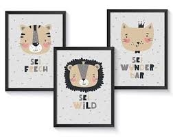 A4 A3 Kinderzimmer Bilder Tiere Mit Spruch Optional Mit Rahmen Bilder Babyzimmer Poster Jungen Madchen Kinderbilder Set Nursery Pictures Nursery Poster Room Posters