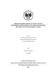 We did not find results for: Pdf Program Pewarnaan Graf Untuk Pemodelan Penjadwalan Ujian Semester Di Jurusan Matematika Unnes