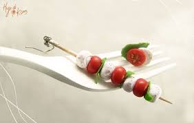 Mozzarella Tomato Basil Skewer Earrings Creation Pate Fimo Polymere Fimo