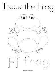 Trace The Frog Coloring Page Twisty Noodle Alphabet Activities Preschool Frog Coloring Pages Bible Activities For Kids