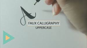 Having modern calligraphy fonts can make the design of cards more timeless. Calligraphy With Pen Uppercase Letters A Z Youtube