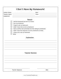 Students Who Fail To Turn In Homework Can Use This Excuse Form To Explain Why They Did Not Bring In Or Complete The Homework Classroom Rules Classroom Material