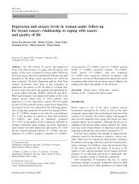 People often need medical treatment to deal with depression. Pdf Depression And Anxiety Levels In Woman Under Follow Up For Breast Cancer Relationship To Coping With Cancer And Quality Of Life