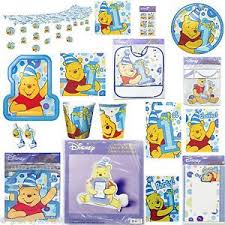 The usual choices for baby boys tend to be superheroes, animals, dinosaurs and cars. Blue Winnie The Pooh Boy S 1st Birthday Party Supplies Pick 1 Or Create A Set On Popscreen
