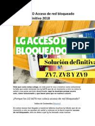 Ls676 con version de firmware ls676zva. Lg Tribute Hd Acceso De Red Bloqueado Solucion Definitiva 2018 Pdf