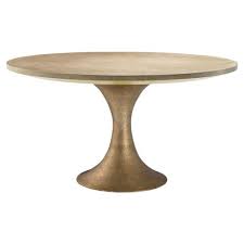 The white table top offers striking contrast to the dual colored legs that support it. Eichholtz Melchior Mid Century Modern Washed Oak Veneer Round Dining Table 51 D 60 D Kathy Kuo Home