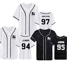 Allkpoper Kpop Bts Wings T Shirt Bangtan Boys Short Sleeve Baseball Uniform Tshirt Bts Shirts Bts Clothing Baseball Uniform