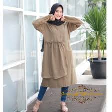 Dengan desain yang kekinian dan modern baju gamis pesta juga cocok untuk dikenakan remaja. Jual Tunik Wanita Baju Muslim Hijab Remaja Kekinian Desain Simple Polos Jakarta Utara Eva Cahyani Tokopedia