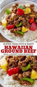 Ground Hawaiian Beef Made With Lean Ground Beef Bell Peppers Onion And Pineapple In A Sweet And Savory Beef Dinner Beef Recipes For Dinner Beef Recipes Easy