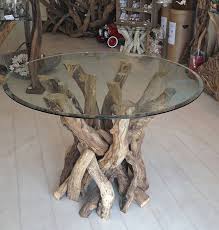 Driftwood Round Dining Table Base In 2020 Driftwood Dining Table Glass Round Dining Table Driftwood Furniture