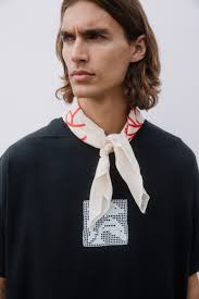 Crocheted Doilies Pattern T-Shirt , Black