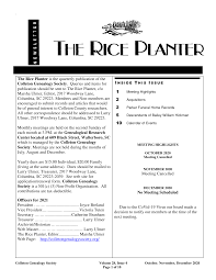 The Rice Planter is the quarterly publication of the Colleton Genealogy  Society. Queries and items for publication should be se