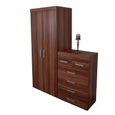 2 Door Wardrobe 4 2 Chest Of Drawers In Walnut Bedroom Furniture 6 Set 150 Amazon Co Uk Walnut Bedroom Furniture Bedroom Cupboard Designs Cupboard Design