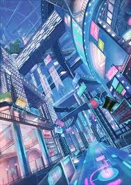 Great Citiscape Anime Scenery Futuristic City Cyberpunk City