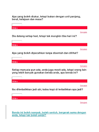 Contoh teka teki pegang boleh ambil tak boleh yang meletup untuk para murid. Teka Teki 2019 1