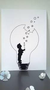 Affiche Illustration Noir Et Blanc Ampoule La Force De L Enfance Affiches Illustrations Posters Pa Illustration Noire Dessin Noir Et Blanc Illustration