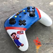 Custom Super Mario Odyssey Themed Nintendo Switch Pro Controller By 8bitaestheticscom Nintendo Switch Accessories Super Mario V Games