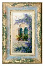 Italian Painting Bifora Old Antique Flowery Window Painter Antonietta Varallo Framed Original Oil Canvas Italy Artwork Home Decor Dipingere Idee Painting Opere D Arte