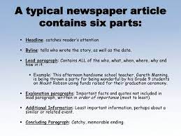 Newspaper article example grade 9 : Writing Effective Newspaper Articles Ppt Download