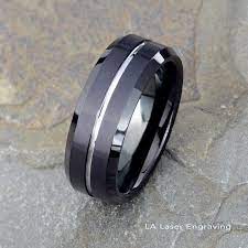 Black Tungsten Wedding Band Mens Tungsten Ring Brushed Etsy Black Tungsten Wedding Band Mens Wedding Bands Tungsten Tungsten Wedding Bands