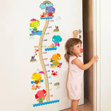 Kids Growth Chart Elephant Height Measurement Wall Sticker