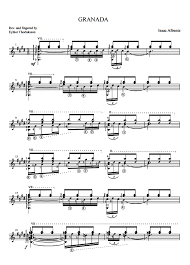 Granada Isaac Albeniz Classical Guitar Sheet Music