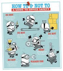 How To And Not To Guide To Office Safety Minions Despicableme2 Dave Stuart Pic Twitter Com Qw3b4uaeb7 Lab Safety Poster Workplace Safety Safety Posters