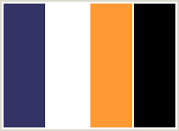 Add a bit of burnt orange or peach to any blue and white decor for a magical combination. Colorcombo94 With Hex Colors 333366 Ffffff Ff9933 000000 Orange Color Schemes Color Schemes Orange Color Palettes