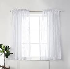 Mysky Home Sheer Curtains For Living Room By Embroidered White Short Sheers Curtain For Bedroom White White Curtains Bedroom Curtains Living Room Curtains