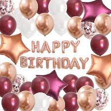 Everyone sees their birthday as one of the most special days of their life, and that female relative talking about birthday wishes, we would like to officially welcome you to the hub of one of the finest. Amazon Com Happy Birthday Balloons For Women Birthday Decorations Kit Rose Gold Burgundy Foil Balloon Letter Banner Party D Cor Supplies Toys Games