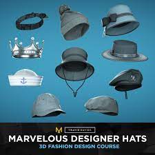 Marvelous Designer Hats 3d Fashion Design Course On Artstation At Https Www Artstation Com Artwork 28zjob In 2021 Marvelous Designer Hat Designs Fashion Design