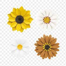 White And Yellow Flower Paper Craft Set Transparent Png Free Image By Rawpixel Com Nam Paper Flowers Flower Icons Sunflower Paper Craft