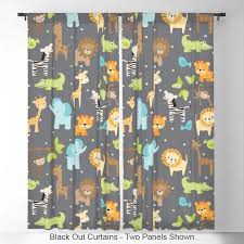 Jungle Animals Window Curtains Nursery Curtains Baby Etsy Nursery Curtains Baby Curtains Kids Curtains