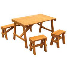 At target, there are a variety of dining sets available in different decor styles to suit your outdoor theme. Kidkraft Outdoor Picnic Table Set Amber Walmart Com Walmart Com