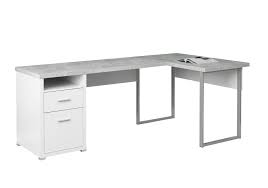 The main structural parts of the desk are double. 60 L White Cement Look Left Right Face 60 L Monarch Specialties Computer Desk Home Home Office Furniture Urbytus Com