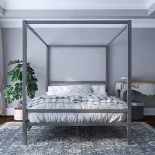 Saw something that caught your attention? Dhp Modern Metal Canopy Bed Queen Gunmetal Gray Walmart Com Walmart Com