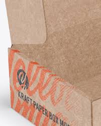 Download Opened Kraft Paper Box Mockup Half Side View In Box Mockups On Yellow Images Object Mockups Yellowimages Mockups