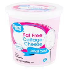 Calories, fat, protein, and carbohydrate values for for lowfat cottage cheese and other related foods. Great Value Fat Free Small Curd Cottage Cheese 24 Oz Walmart Com