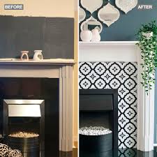 If the insert is electric. Savvy Diy Er Transforms Fireplace Surround With Self Adhesive Floor Tiles