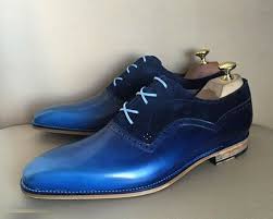 Trouvez la paire de chaussures parfaite et pas cher sur chaussexpo.fr ! New Men S Handmade Navy Blue Color Derby Lace Up Leather Suede Casual Shoes Handmade Oxford Chaussure Rouge Homme Chaussures Homme Chaussures Rouges