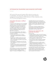 Financial planner skills & competencies. Hp Financial Planning And Analysis Software Hewlett Packard Pdf Catalogs Technical Documentation Brochure